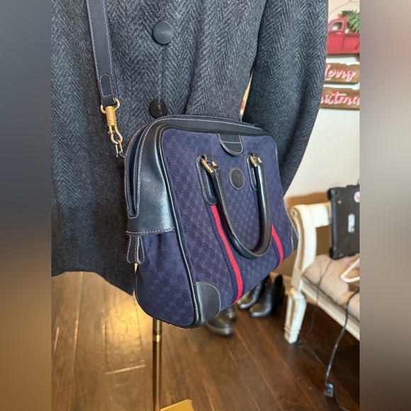 Gucci GG Monogram Supreme Sherry Web Ophidia Boston Doctor Satchel Bag Vintage - Picture 4 of 16